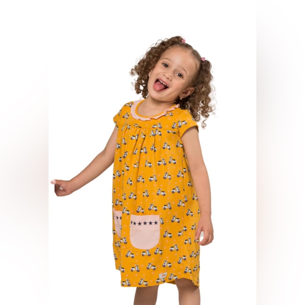 PRISMA Kiddos Vespa Scooter Dress Yellow 6 7